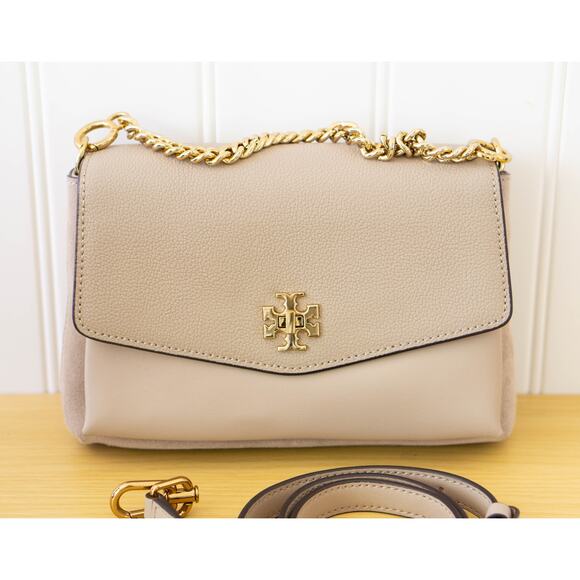 Tory Burch Kira Leather & Suede Shoulder Bag Gray - Picture 3 of 8